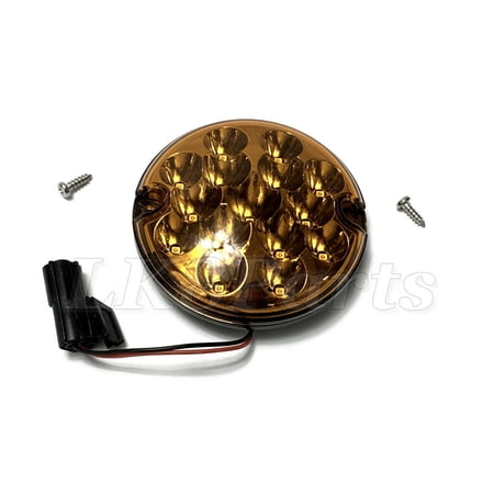 LAND ROVER AMR6527LED ROUND AMBER INDICATOR TURN LED LIGHT LAMP ASSY DEFENDER TF