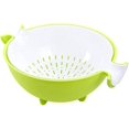 thumbnail image 1 of Colador de cocina 2 en 1, diseño ergonómico que ahorra espacio para un drenaje de agua eficiente y un fácil almacenamiento en su cocina (verde), 1 of 4