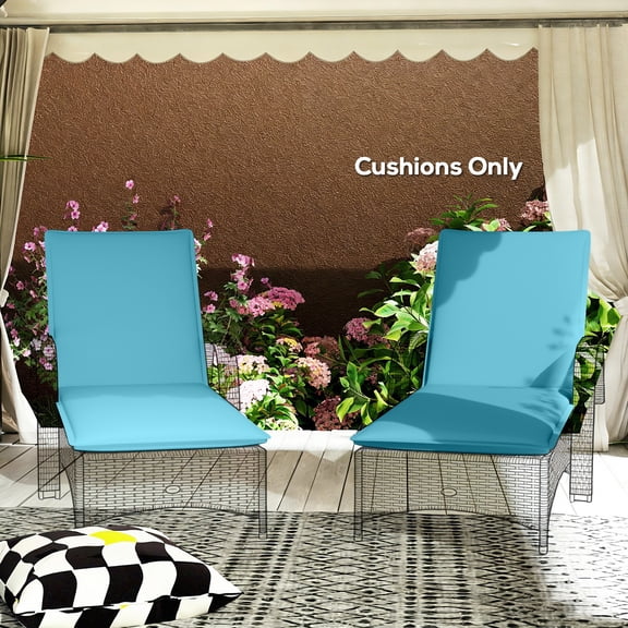 YKITRD Outdoor Lounge Chair Cushion Set of 2, Foldable Patio Chaise Lounge Cushions with High-Resilience Foam, UPF50 Fade-Resistant Fabric, Ties & Elastic Strap, 76" Pool Lounger Cushion