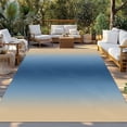 thumbnail image 2 of Navy Blue Yellow Ombre Outdoor Rug for Patio/Deck/Porch, Non-Slip Large Area Rug 5 x 8 Ft, Farmhouse Modern Gradient Art Indoor Outdoor Rugs Washable Area Rugs, Reversible Camping Rug Carpet Runner, 2 of 8