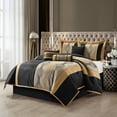 thumbnail image 5 of Nanshing Kath 7 Piece Luxury Contemporary Comforter Set, Black Gold, California King, 5 of 11