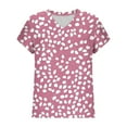 thumbnail image 6 of NSLGXD T Shirts for Women Summer V Neck Short Sleeve Tops Cute Graphic Tees Classic Elegant Tshirts S-3XL Pink Top, 6 of 6