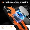 thumbnail image 7 of for iPhone 16 Phone Case [Compatible with Mag-Safe] [Built-in Invisible Stand] [Heavy Duty Drop Protection] Shockproof Rugged Protective Magnetic Cover for iPhone 16, Orange, 7 of 7