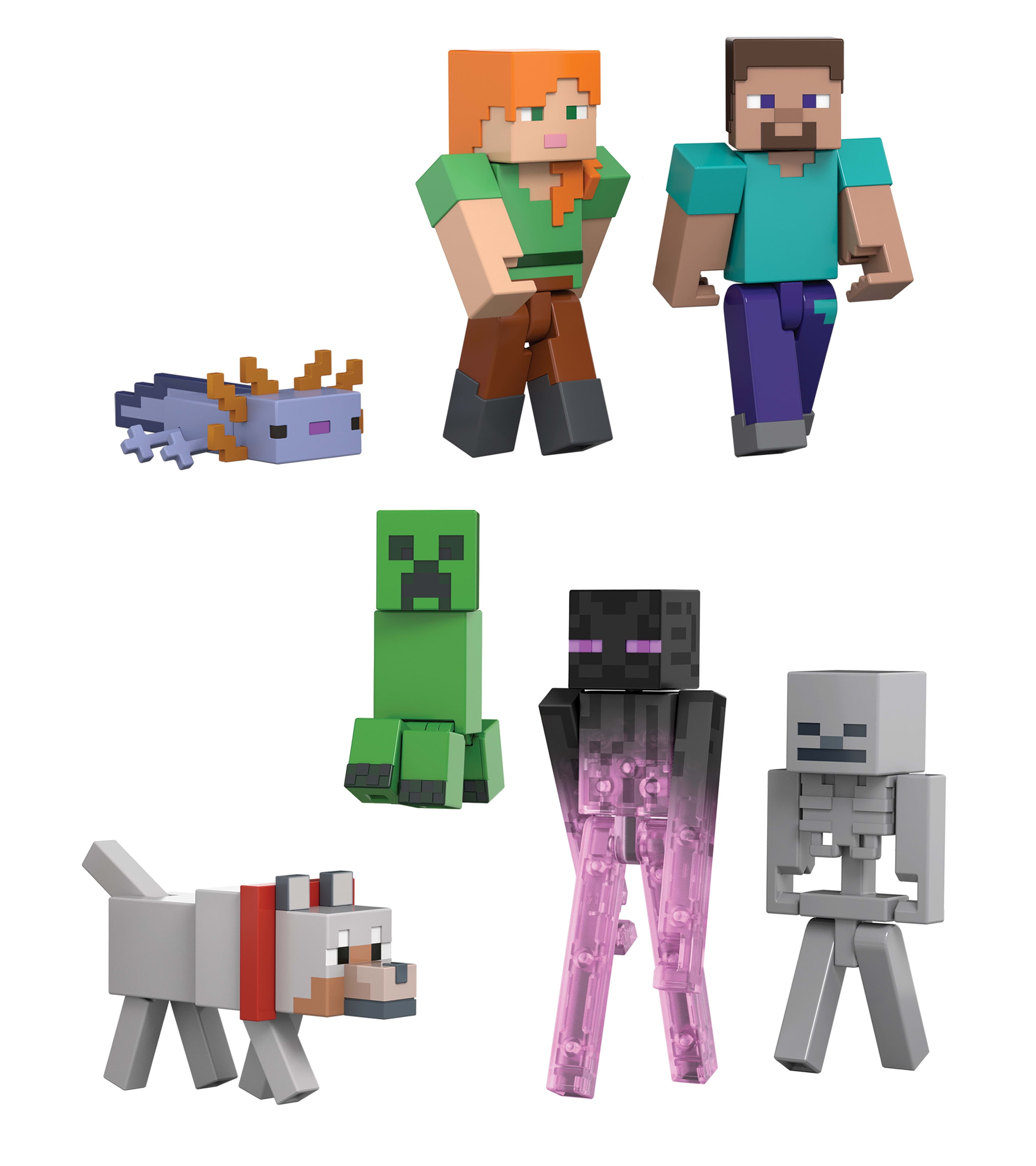 Minecraft World Builders Pack with 7 Action Figures in 3.25-inch Scale, Starter Collection