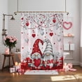 thumbnail image 4 of Valentine's Day Shower Curtain Eucalyptus Leaves Heart Bathroom Curtains with Hooks, Waterproof Fabric Red Gnome Bath Shower Curtains Set for Bathroom Bathtubs Valentines Decor 72x72 Inch, 4 of 9