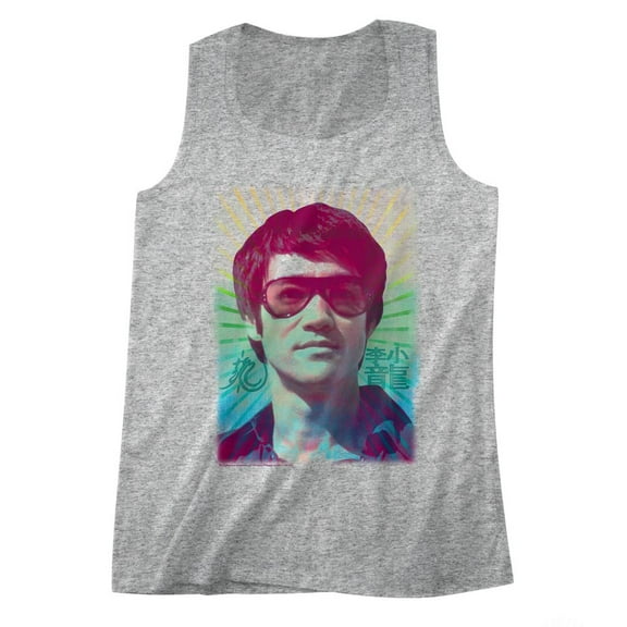 Bruce Lee Rainbow Athletic Gray Adult Tank Top T-Shirt
