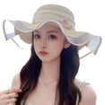 thumbnail image 5 of SikaFu Fashion Summer Sweet Hat Big Circular Straw Hat Women's Net Red Outdoor Travel Sun Hat Seaside Holiday Solding Hat, 5 of 8