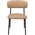 thumbnail image 4 of Meridian Furniture Lupita Tan Vegan Leather Dining Chair (Set of 2), 4 of 12