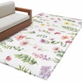 thumbnail image 2 of 3'x5' Area Rugs, Pink Spring Floral Indoor Outdoor Area Rug for Living Room Bedroom, Flowers Elegant Pastoral Leaves Washable Bathroom Rugs Kitchen Floor Carpet Mats Home Decor Aesthetic, 2 of 8