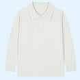 thumbnail image 2 of zbxnLI Girls Boys School Uniform Long Sleeve Golf Shirts Button Closure Collared Tops 2-15 Years, 2 of 3