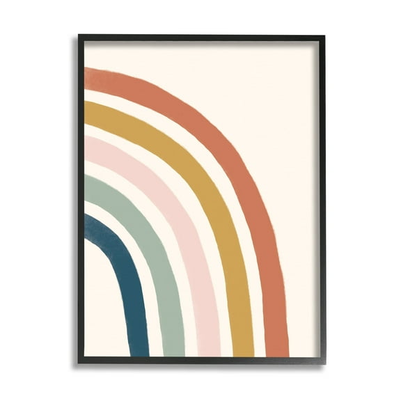 Stupell Industries Sandy Rainbow Right Side Geometric Stripes,11 x 14, Design by Deborah Curiel