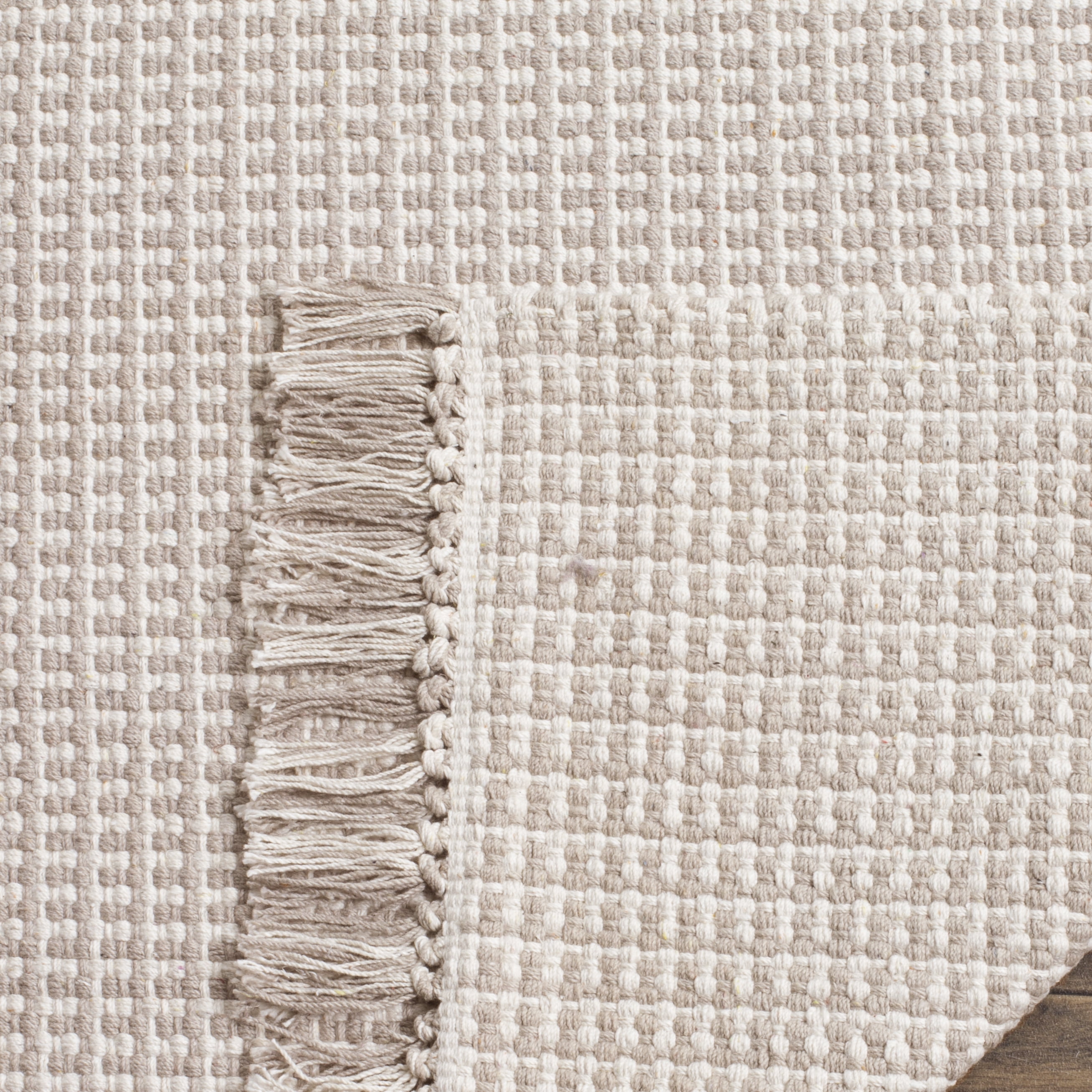 SAFAVIEH Montauk Patton Geometric Cotton Runner Rug, Ivory/Grey, 2'3" x 20'