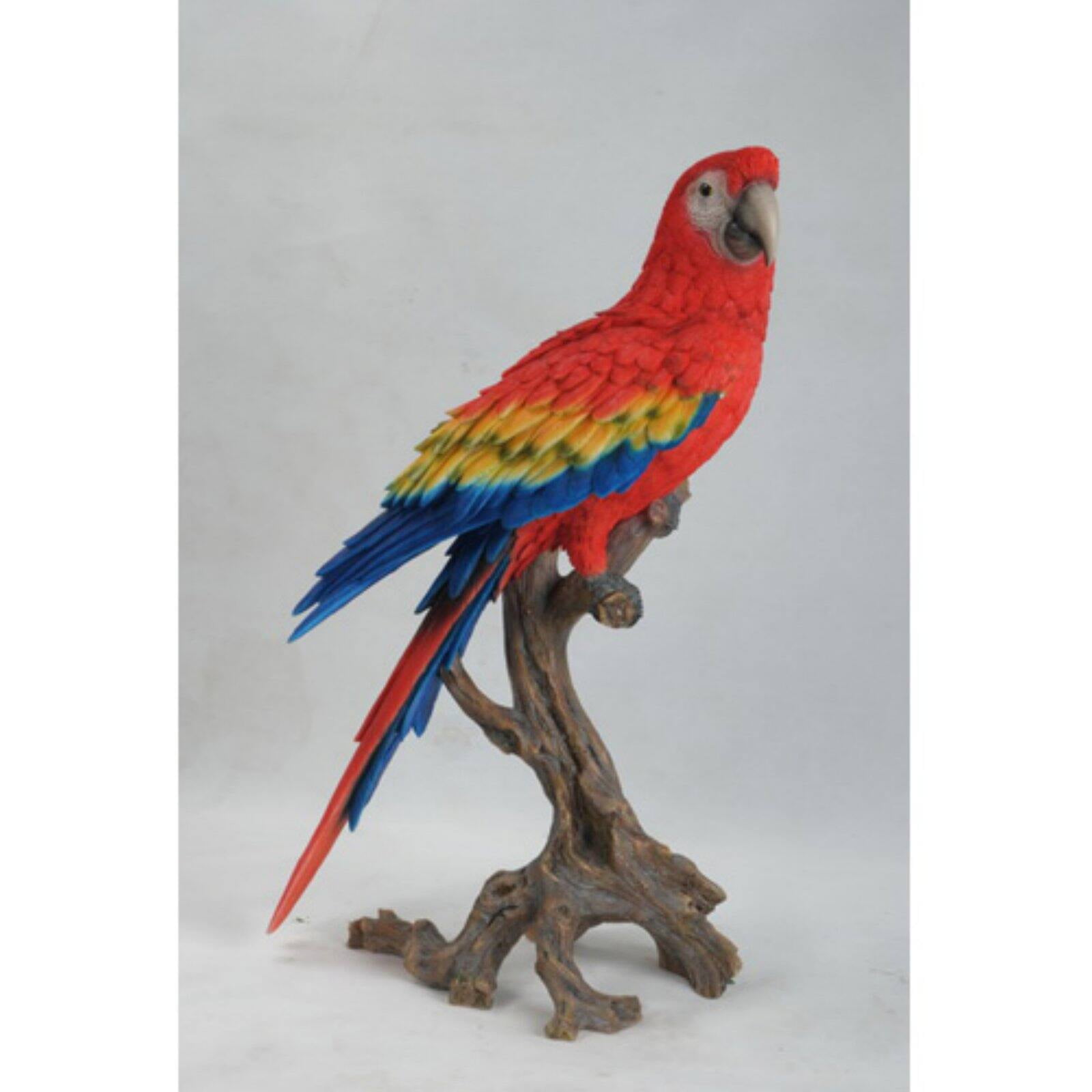 LARGE SCARLET MACAW STATUE