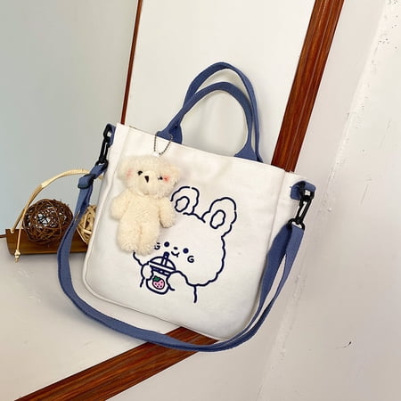 Portable Canvas Handbag Stylish Single Shoulder Bag Cute Pattern Canvas Messenger Bag3#