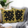 thumbnail image 2 of Outdoor Waterproof Throw Pillow Covers Set of 2 Sunflower Decorative Pillowcases Square Outdoor Pillows Cushion Case 18x18 Inch Bee Farmhouse Floral Black Patio Pillows for Couch Sofa Bed Garden, 2 of 9