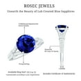 thumbnail image 5 of Rosec Jewels Certified Lab Grown Blue Sapphire Engagement Ring - 8 mm - AAAA Grade Blue Sapphire Diamond Ring - with Jewelry Box, 925 Sterling Silver, US 10.50, 5 of 8