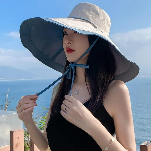 BluebeigeSuper Wide Brim Women Sun Hat Cotton Floppy