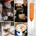 thumbnail image 3 of Powerful Milk Frother Handheld Foam Maker, Mini Whisk Drink Mixer for Coffee, Cappuccino, Latte, Matcha, Hot Chocolate, No Stand, Coral, 3 of 5