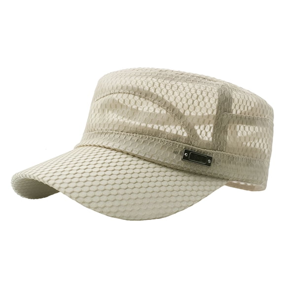 TELOLY Summer Mesh Flap Top Caps for Men Adjustable Breathable Caps Men’S Hat Quick Dry Cool Hats Casual Trucker Hat Trucker Hat Men