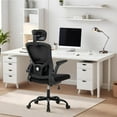 thumbnail image 3 of Mesh Office Chair with Flip-Up Armrests, Ergonomic Swivel  Computer Desk Chair, Adjustable Lumbar Support and Headrest, for Home & Office, Black, 3 of 7