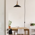 thumbnail image 7 of Kiven Plug in Pendant Light with Remote,Dimmable Hanging Light with Black Iron Lampshade, Modern Ceiling Pendant Light for Bedroom Hallway Kitchen,1-Light, 7 of 7