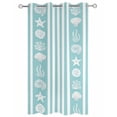 thumbnail image 2 of Outdoor Curtains for Patio Coral Turquoise and White Striped Waterproof Privacy Outside Curtains with 2 Tiebacks Grommet Top Pergola Curtains for Porch Cabana Gazebo 1 Panel, 54x95 inch, 2 of 7