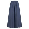 thumbnail image 2 of Pantalones de piernas anchas de verano para mujer, pantalones largos sólidos con cintura elásti CACAGOO Pantalones de mujer, 2 of 5