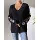 thumbnail image 5 of Suéteres de Larga de Crochet con Estampado Floral Bohemio Clásico para Mujer, Jersey Informal de Punto para Otoño-Invierno 2025. Negro S, 5 of 9
