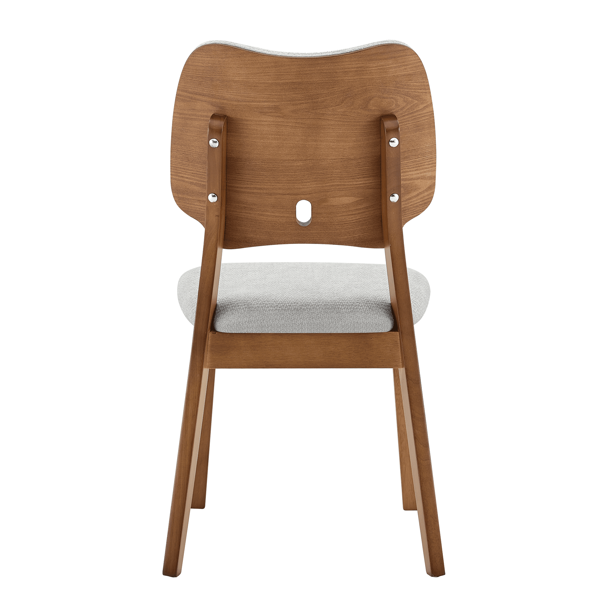 Leumius Dining Chairs Set of 2, Gray Soft Fabric Packaging on the Backrest and Seat Cushion, Hollowed Out Backrests for Kitchen Dining Room