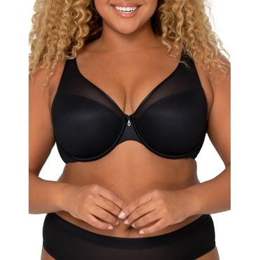Curvy Couture Women's Plus Size Sheer Mesh Plunge T-shirt Bra