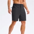 thumbnail image 6 of lcziwo Mens Shorts Casual Big and Tall Relaxed Fit Summer Elastic Waist Hiking Shorts Beach Travel Golf Dress Shorts with Zip Pockets Dark Gray XXXXL, 6 of 10