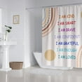 thumbnail image 5 of Rainbow Quotes Shower Curtain Colorful Inspirational Positive Kids Teen Girls Abstract Moon Sun Fabric Home Bathroom Decor Waterproof Fabric 72Lx60W Inch with Plastic 12PCS Hooks, 5 of 11