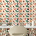 thumbnail image 2 of Ambesonne Spring Peel & Stick Wallpaper for Home, Peonies Watercolor Pattern, 13"x72", Dark Coral Petrol Blue, 2 of 5