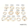 thumbnail image 3 of Juego de 13 anillos dorados retro con estrella y luna para mujer y niña, anillos apilables vintage estilo boho, aleación con diamantes de imitación, anillo geométrico retro, joyería, 3 of 5