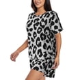 thumbnail image 2 of Bixox Women's Similar To Leopard Print Printed Pajama Set 2 Piece Lounge Set Top and Shorts Soft Pajamas, Shorts with Pockets, 2 of 7