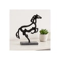 thumbnail image 2 of Galloping Horse Sculpture for Home Decor - Metal and Marble Accent Statue for Living Room, Office, Shelf or Coffee Table - Ornaments Figurine Accent for Bathroom and Kitchen Counter - 14", Black, 2 of 14