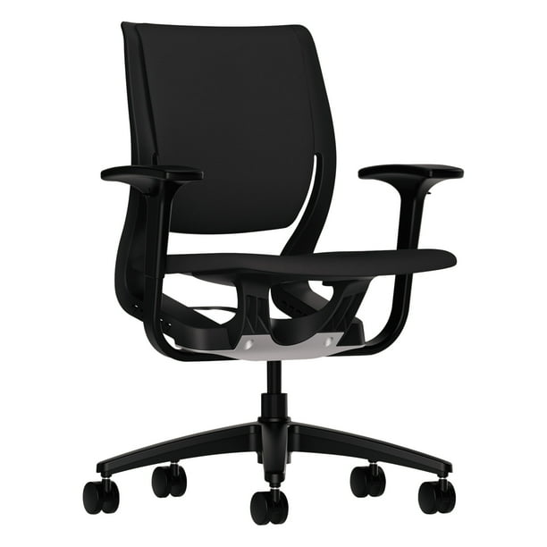 HON Purpose Upholstered Flexing Task Chair, Black/Black