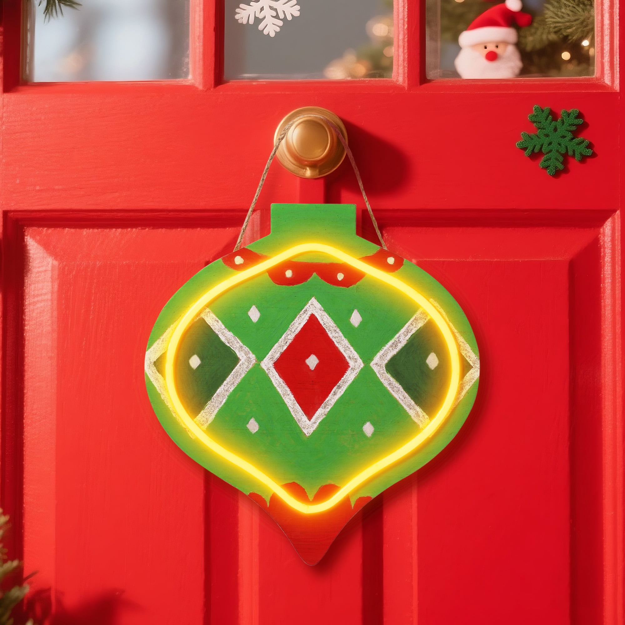 Hello Hobby LED Unfinished Ornament Plaque, MDF Wood Surface, 10.04 in x 0.65 in x 10.93 in