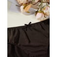 thumbnail image 4 of 3 Pack Satin Solid Panties, Comfy Breathable Stretchy Sexy Intimates Briefs, Women's Mid Rise Triangle Satin Underwear with Bow, 4 of 6