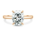 thumbnail image 2 of 3.00Ct Elongated Cushion Cut Lab-Grown Diamond Engagement Ring, Hidden Halo, 10K Rose Gold, 2 of 7