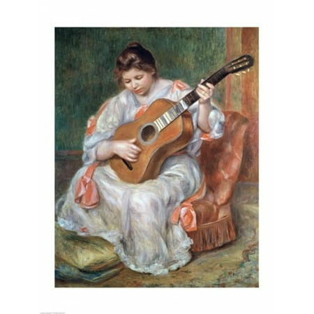 The Guitar Player 1897 Canvas Art - Pierre-Auguste Renoir (18 x