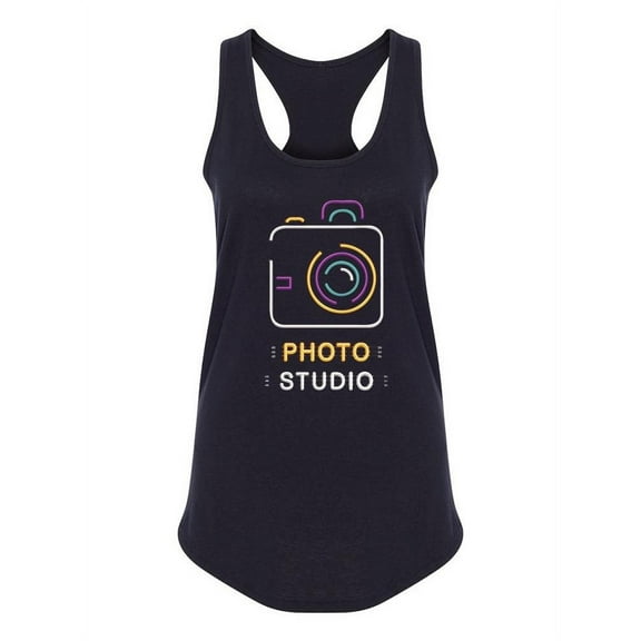 Photo Studio Camera Neon Design Tank Women -Image by Shutterstock, Female x-Large