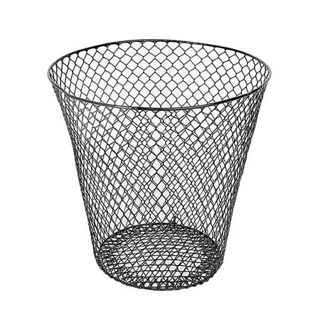 

Linjieee7 Wire Mesh Round Waste Lightweight Can Open Top Wastebasket Recycling Desk Office School Garbage Cans Home & Custom Storage 2PCS Bags Small Bathroom Large Yard Bags