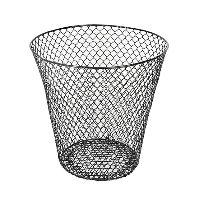 Rubbish Bags Wire Mesh Round Waste Lightweight Can Open Top Wastebasket Recycling Desk School Garbage Cans Home & Custom Storage