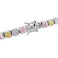 thumbnail image 2 of Sterling Silver Multi Color CZ Square Tennis Bracelet, 2 of 3