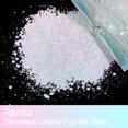 thumbnail image 3 of Renfio Camaleón Chunky Glitter Mezclado Polvo Fino Cambio de Color 1.75 Oz (50g) PET Flake Hexágono Blanco Rosa Brillos Lentejuelas Resina Pigmento Chip Polvo para Slime Pintura Artesanía Cabello Uñas, 3 of 5