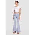 thumbnail image 3 of Women's Acid Wash Belted Front Frayed Flare Jeans, 3 of 5
