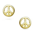 thumbnail image 2 of Bling Jewelry Womens Mini World Peace Sign Stud Earrings 14K Gold Plated Sterling Silver, 2 of 6