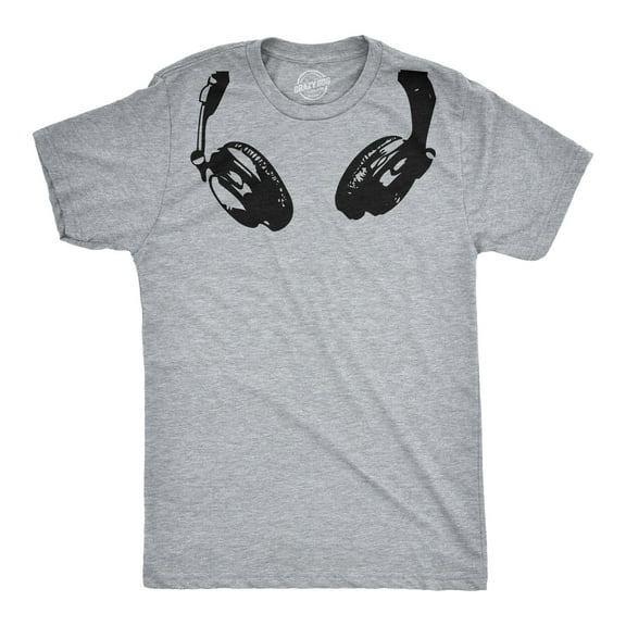 Headphones Around The Neck T Shirt Cool Music Rock and Roll DJ Tee Graphic Tees