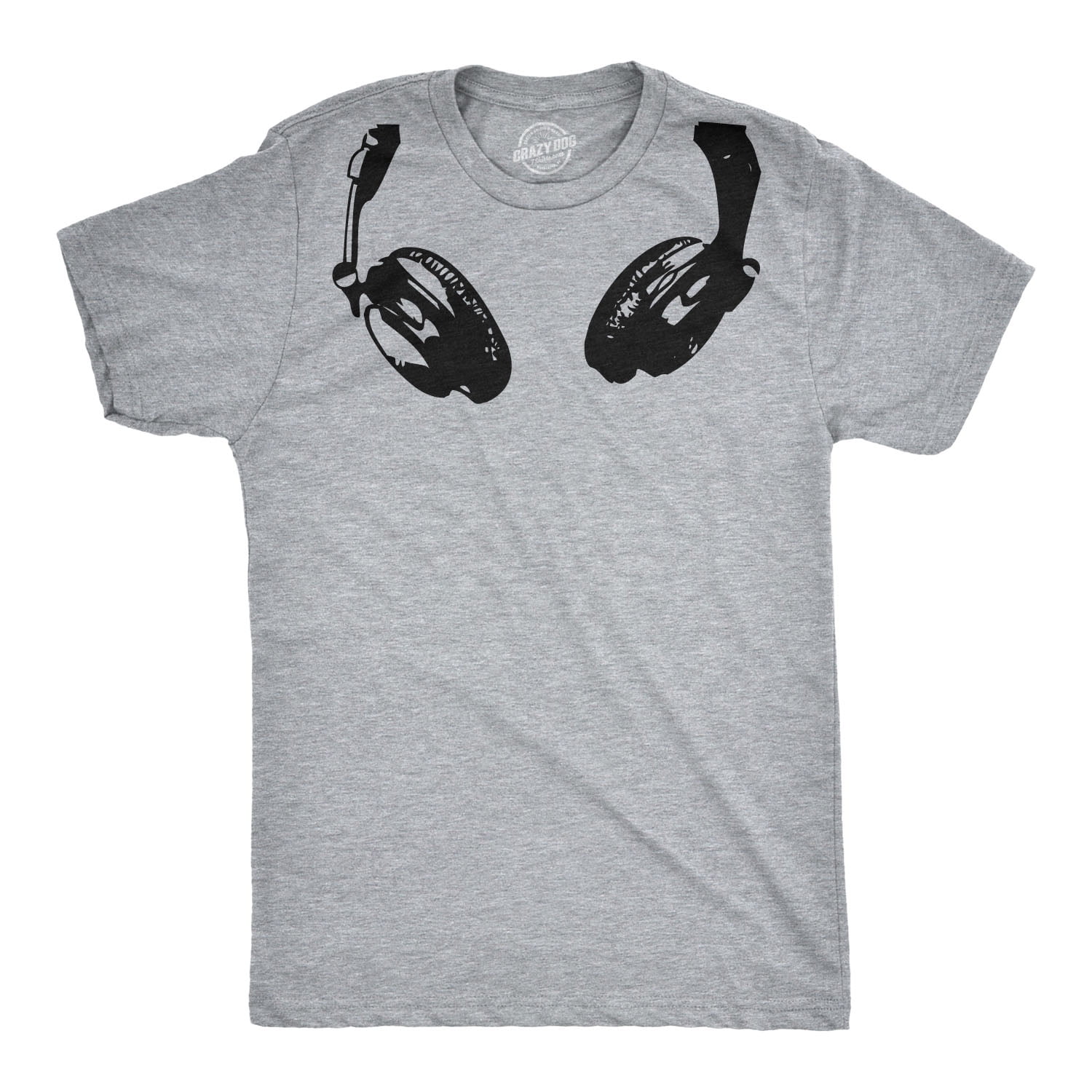 Udled Ubevæbnet Smuk Headphones Around The Neck T Shirt Cool Music Rock And Roll DJ Tee (Heather  Grey) - 3XL | Walmart Canada